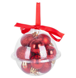 Gule MagicHome Vianoce, 12 ks, 3 cm, červené, na vianočný stromček