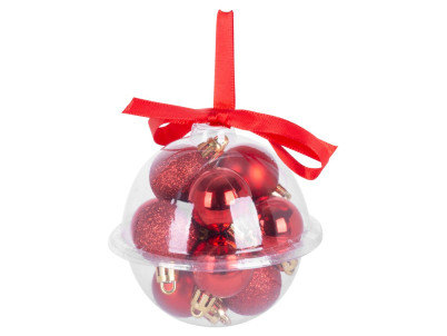 Gule MagicHome Vianoce, 12 ks, 3 cm, červené, na vianočný stromček Gule MagicHome Vianoce, 12 ks, 3 cm, červené, na vianočný stromček