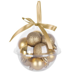 Gule MagicHome Vianoce, 12 ks, 3 cm, zlaté, na vianočný stromček