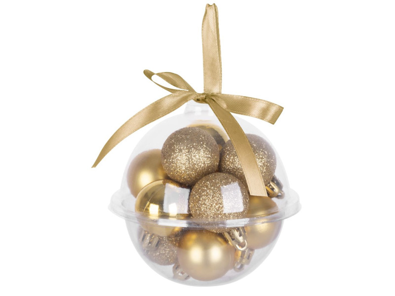 Gule MagicHome Vianoce, 12 ks, 3 cm, zlaté, na vianočný stromček