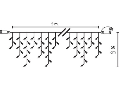 Reťaz MagicHome Vianoce MULTI CONNECT Icicle, 200 LED studená biela, cencúľová, jednoduché svietenie, 230 V, 50 Hz, IP44, bez zd