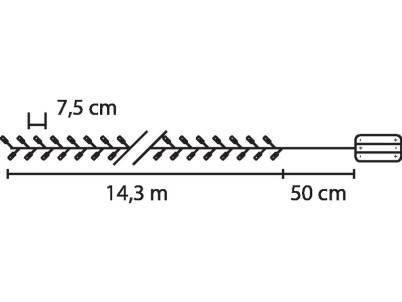 Reťaz MagicHome Vianoce CEIBO, 192 LED studená biela, 3xAA, časovač, exteriér, osvetlenie, L-14,30 m