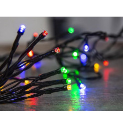 Reťaz MagicHome Vianoce CEIBO, 96 LED multicolor, 8 funkcií, časovač, 3xAA, exteriér, osvetlenie, L-7 m