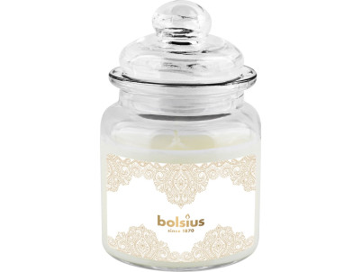Sviečka Bolsius Zlatá čipka, Big Jar, vonná, Vianoce, vanilka, 32 hod., 79x129 mm, v skle