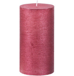 Sviečka MagicHome Vianoce, 6,9x13 cm, valcová, červená, metalický efekt