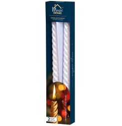 Sviečka MagicHome Vianoce, 25 cm, bal. 2 ks, biela, špirálová, točená