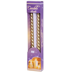 Sviečka MagicHome Vianoce, 25 cm, bal. 2 ks, zlatá, špirálová, točená