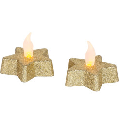 Sviečka MagicHome Vianoce, LED Hviezda, zlatá, teplá biela, 5,8x4,8 cm