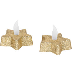 Sviečka MagicHome Vianoce, LED Hviezda, zlatá, teplá biela, 5,8x4,8 cm