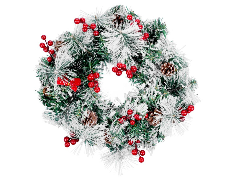 Veniec MagicHome Vianoce, prírodný, so šiškami, 20x LED, teplá biela, 3xAA, 8 funkcií, 30 cm Veniec MagicHome Vianoce, prírodný, so šiškami, 20x LED, teplá biela, 3xAA, 8 funkcií, 30 cm