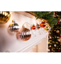 Reťaz MagicHome Vianoce Ball, 20x LED teplá biela, s guľami, 2xAA, jednoduché svietenie, osvetlenie, L-1,9 m