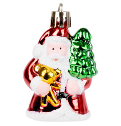 Ozdoba MagicHome Vianoce, bal. 6 ks, santa, na vianočný stromček, 6 cm