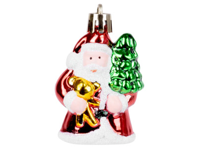 Ozdoba MagicHome Vianoce, bal. 6 ks, santa, na vianočný stromček, 6 cm