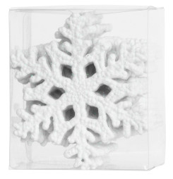 Ozdoba MagicHome Vianoce, 12 ks, snehová vločka, biela, na vianočný stromček, 10 cm