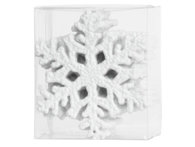 Ozdoba MagicHome Vianoce, 12 ks, snehová vločka, biela, na vianočný stromček, 10 cm