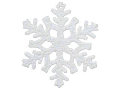 Ozdoba MagicHome Vianoce, 12 ks, snehová vločka, biela, na vianočný stromček, 10 cm