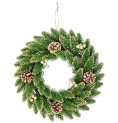 Veniec MagicHome Vianoce, prírodný, pozlátený, 33 cm