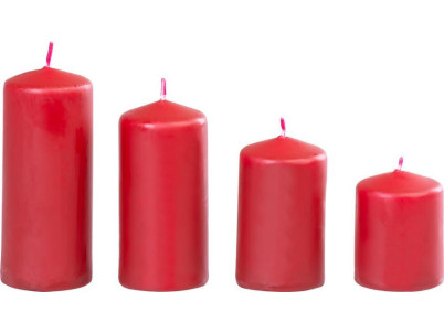 Sviečka MagicHome, vianočná, adventná, bordová, 48 mm 60/80/100/120 mm, bal. 4 ks Sviečka MagicHome, vianočná, adventná, bordová, 48 mm 60/80/100/120 mm, bal. 4 ks
