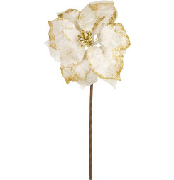 Kvet MagicHome Vianoce, Poinssetia, biela, stonka, 38 cm, veľkosť kvetu: 24 cm