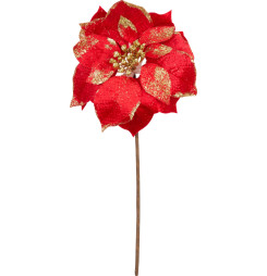 Kvet MagicHome Vianoce, Poinssetia, červená, stonka, 38 cm, veľkosť kvetu: 24 cm