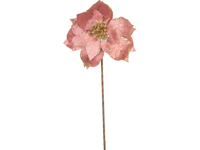 Kvet MagicHome Vianoce, Poinssetia, ružová, stonka, 38 cm, veľkosť kvetu: 24 cm