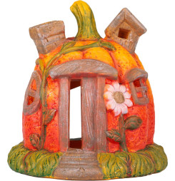 Dekorácia MagicHome Nature, Tekvica domček, terakota, 16,2x15x15,5 cm