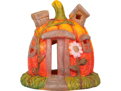 Dekorácia MagicHome Nature, Tekvica domček, terakota, 16,2x15x15,5 cm