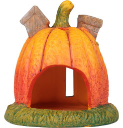 Dekorácia MagicHome Nature, Tekvica domček, terakota, 16,2x15x15,5 cm