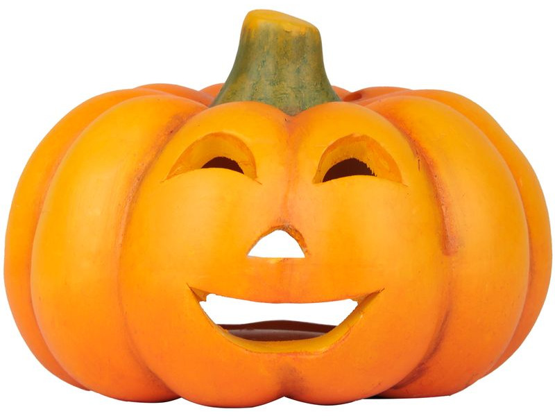 Dekorácia MagicHome Nature, Tekvica široká, terakota, 13,5x13x9,6 cm