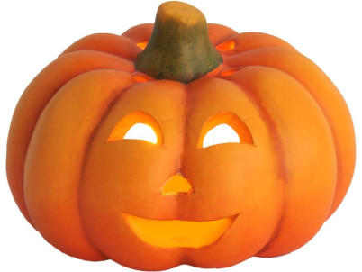 Dekorácia MagicHome Nature, Tekvica široká, terakota, 13,5x13x9,6 cm