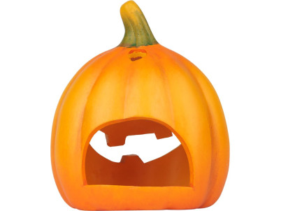 Dekorácia MagicHome Nature, Tekvica vysmiata, terakota, 13x10x15 cm