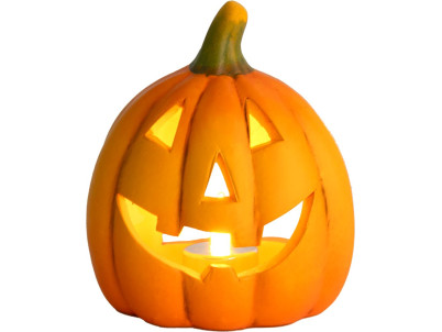 Dekorácia MagicHome Nature, Tekvica vysmiata, terakota, 13x10x15 cm