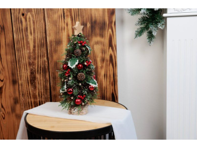 Stromček MagicHome Vianoce, na podstavci, s hviezdou, 18x40 cm