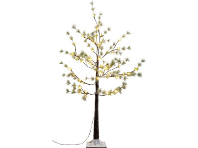 Strom MagicHome Vianoce, Borovica, 48 LED teplá biela, jednoduché svietenie, zasnežený, 120 cm