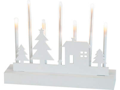 Svietnik MagicHome Vianoce, 8 LED teplá biela, 2xAA, MDF, interiér, 24x5,5x18 cm Svietnik MagicHome Vianoce, 8 LED teplá biela, 2xAA, MDF, interiér, 24x5,5x18 cm
