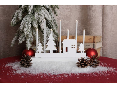 Svietnik MagicHome Vianoce, 8 LED teplá biela, 2xAA, MDF, interiér, 24x5,5x18 cm Svietnik MagicHome Vianoce, 8 LED teplá biela, 2xAA, MDF, interiér, 24x5,5x18 cm