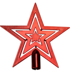 Ozdoba MagicHome Vianoce, 1 ks, 20 cm, hviezda, červená, na vianočný stromček