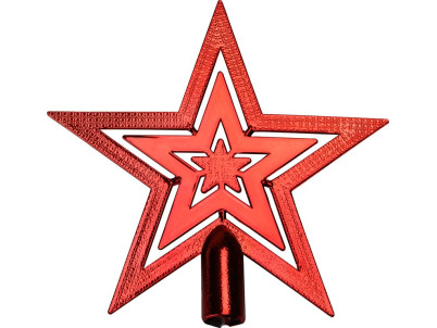 Ozdoba MagicHome Vianoce, 1 ks, 20 cm, hviezda, červená, na vianočný stromček