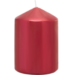 Sviečka MagicHome Vianoce, 7x10 cm, valcová, červená, metalický efekt