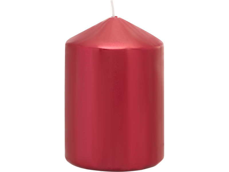 Sviečka MagicHome Vianoce, 7x10 cm, valcová, červená, metalický efekt