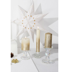 Stojan na sviečku MagicHome Vianoce, sklo, 5,5x5,5 cm