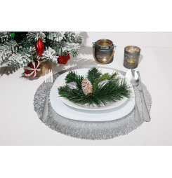 Svietnik MagicHome Vianoce, šedý, s krajinkou, s lankom, 10x10 cm