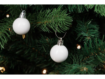 Gule MagicHome Vianoce, 24 ks, sada, biele, na vianočný stromček, 3 cm