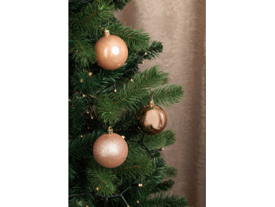 Gule MagicHome Vianoce, 12 ks, ružové zlato, na vianočný stromček, 6 cm