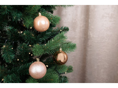 Gule MagicHome Vianoce, 12 ks, ružové zlato, na vianočný stromček, 6 cm