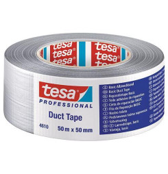 Páska tesa® BASIC Duct Tape, lepiaca, strieborná, textilná, 50 mm, L-50 m