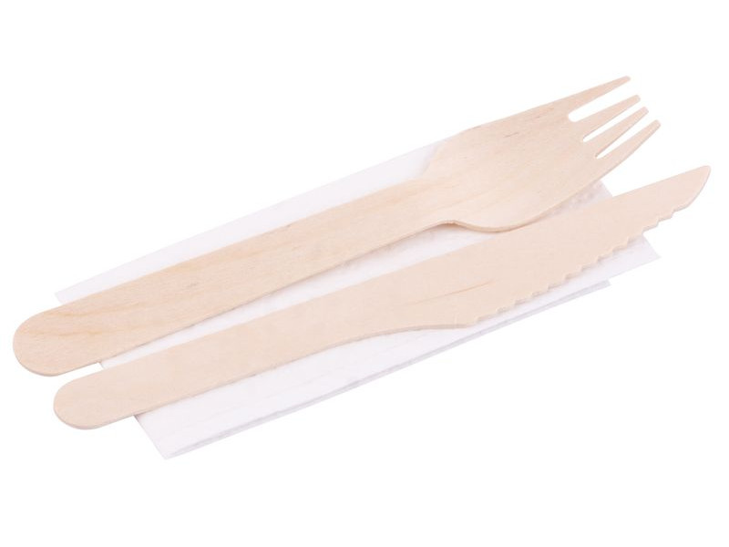 Príbor MagicHome Woodline ECO, drevený, nôž, vidlička, servítka, 100% Natural Príbor MagicHome Woodline ECO, drevený, nôž, vidlička, servítka, 100% Natural