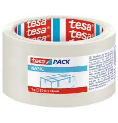 Páska tesa® BASIC, baliaca, lepiaca, transparentná, 48 mm, L-50m
