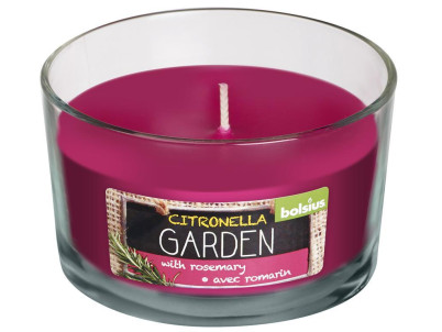 Sviečka Bolsius Glass Citronella, repelentná, 62/106 mm, rozmarín, v skle Sviečka Bolsius Glass Citronella, repelentná, 62/106 mm, rozmarín, v skle