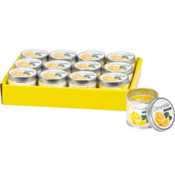 Sviečka Citronella, repelentná, plechová dóza, 50 g, 55x55 mm, Sellbox 12 ks